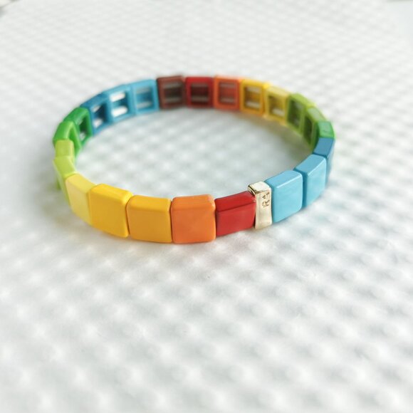 Roxanne Assoulin Gold Colorful Somewhere Over The Brite Side Men'S Bracelets NEW - Picture 3 of 3